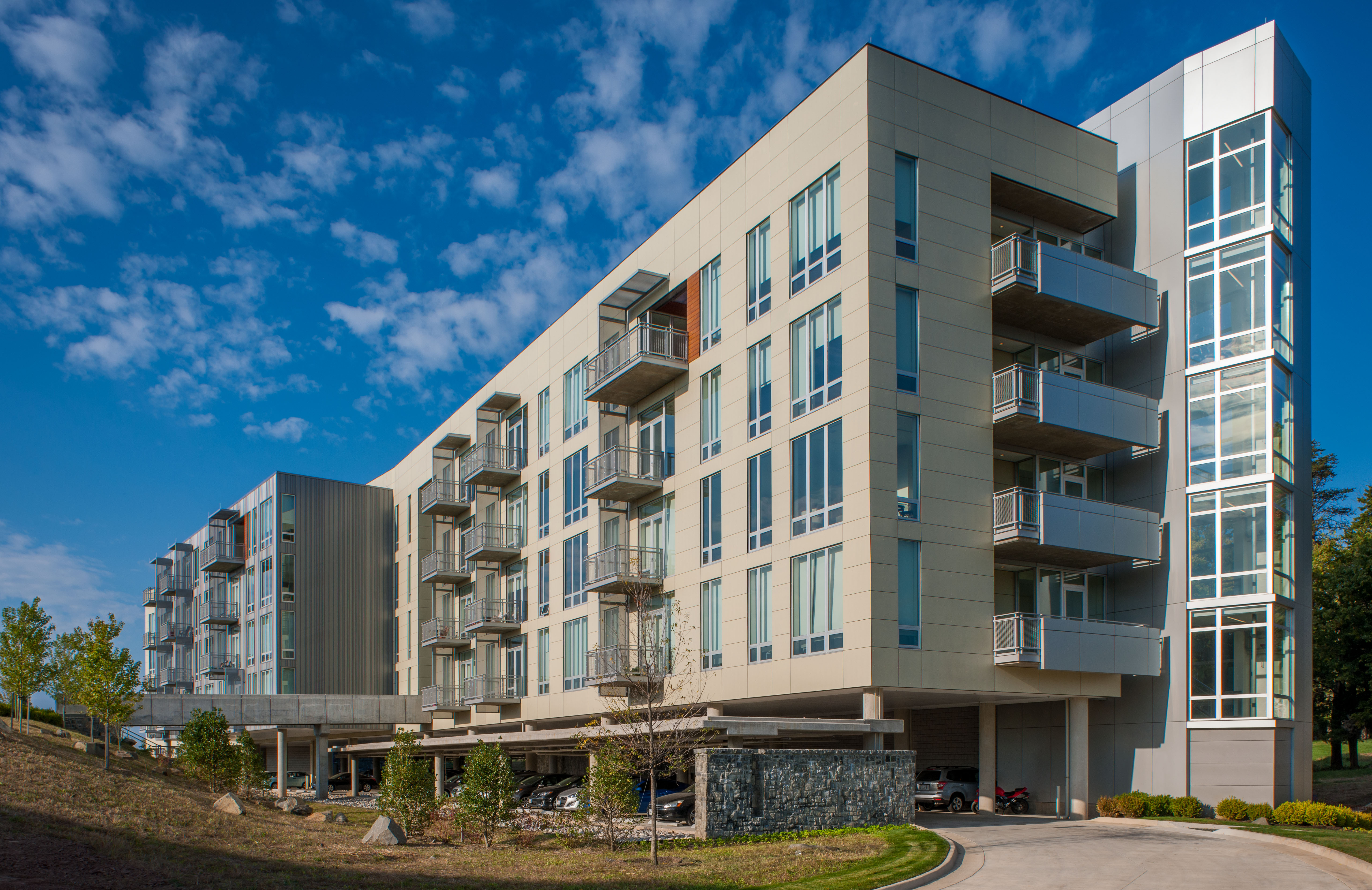 Janelia On campus housing exterior apartment building