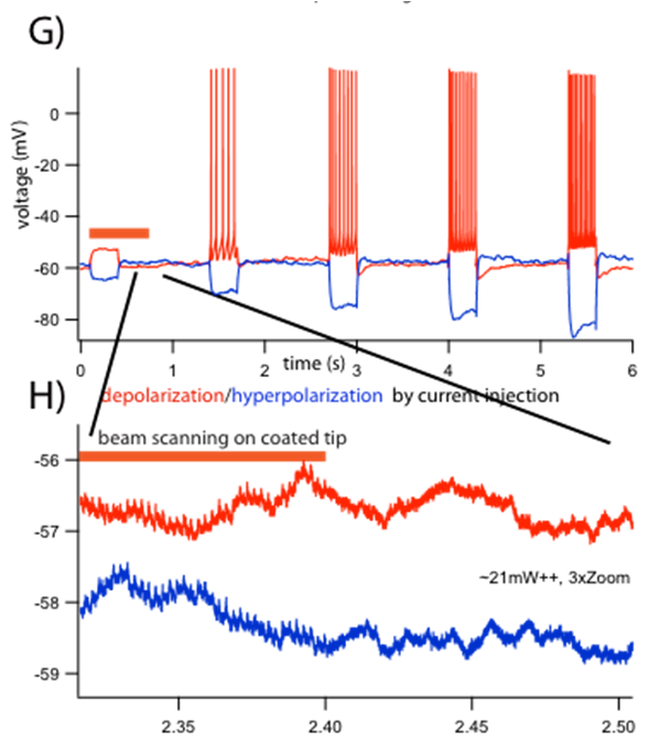 intracellular recording with Au nanocluster coated pipette