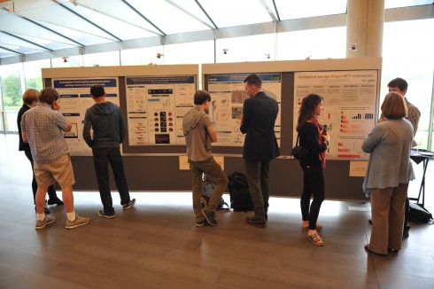 Students present at poster session